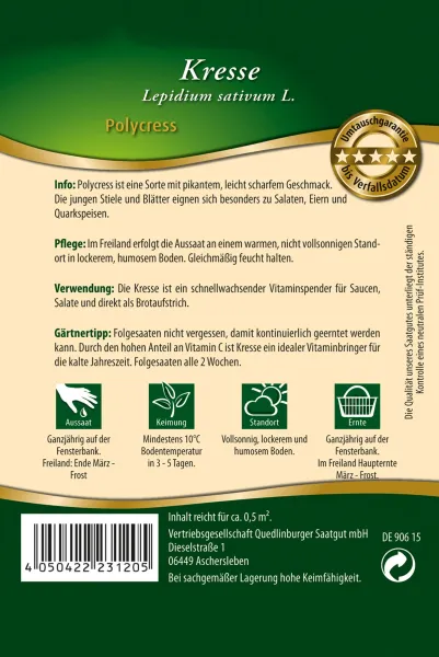 Quedlinburger Kresse Polycress - Kräutersamen