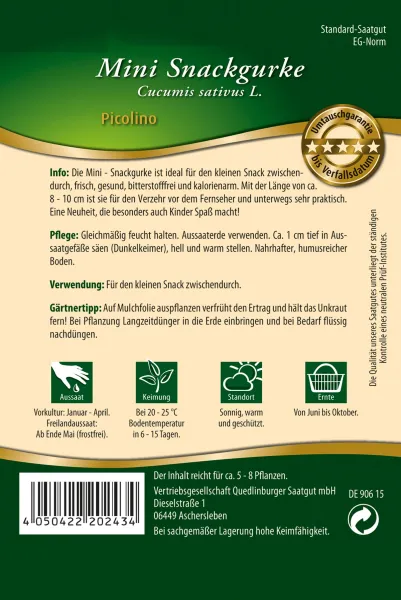 Quedlinburger Mini Snackgurke Picolino - Gemüsesamen