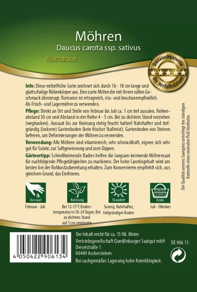 Quedlinburger Möhre Romance - Gemüsesamen