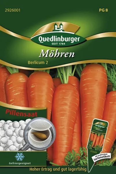 Quedlinburger Möhren Berlicum 2 Pillensaat - Gemüsesamen Quedlinburger Möhren Berlicum 2 Pillensaat - Gemüsesamen