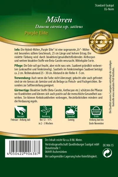 Quedlinburger Möhren Purple Elite - Gemüsesamen