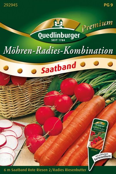 Quedlinburger Möhren-Radies-Kombination Saatbänder 2 + 4 Meter - Gemüsesamen