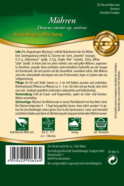 Quedlinburger Möhren Regenbogen Mischung - Gemüsesamen