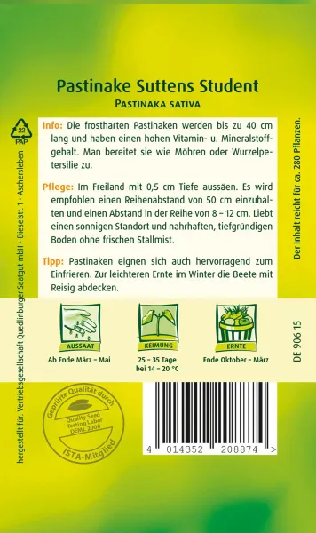 Quedlinburger Pastinaken Suttons Student - Gemüsesamen