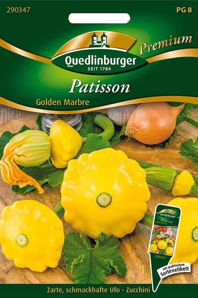 Quedlinburger Patisson Golden Marbre - Gemüsesamen