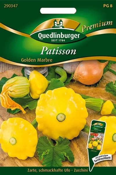 Quedlinburger Patisson Golden Marbre - Gemüsesamen
