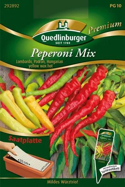 Quedlinburger Peperoni Mix Saatplatte - Gemüsesamen Quedlinburger Peperoni Mix Saatplatte - Gemüsesamen