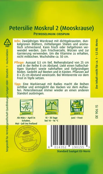 Quedlinburger Petersilie Moskrul 2 - Kräutersamen