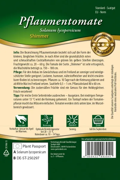 Quedlinburger Pflaumentomate Shimmer - Gemüsesamen