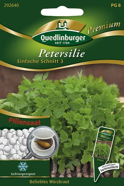 Quedlinburger Pille Petersilie Einfache Schnitt 3 - Kräutersamen Quedlinburger Pille Petersilie Einfache Schnitt 3 - Kräutersamen