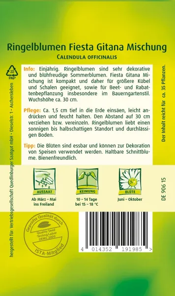 Quedlinburger Ringelblumen Fiesta Gitana Mischung - Blumensamen