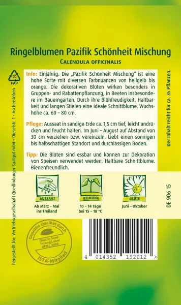 Quedlinburger Ringelblumen Pazifik Schönheit Mischung - Blumensamen