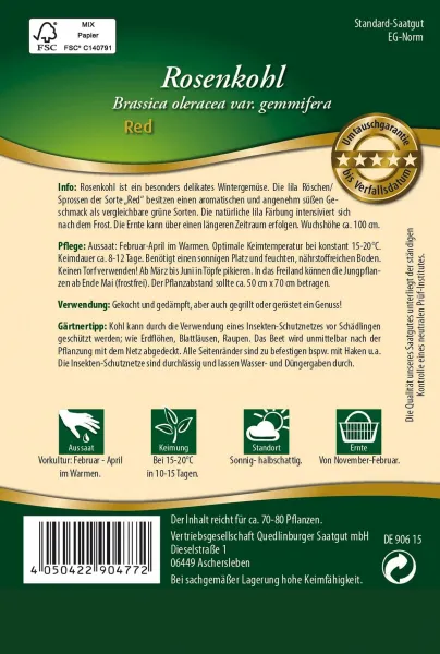 Quedlinburger Rosenkohl Red - Gemüsesamen