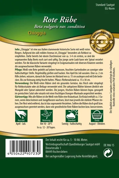 Quedlinburger Rote Rübe Chioggia - Premium Gemüsesamen