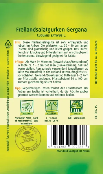 Quedlinburger Salatgurke Gergana - Gemüsesamen