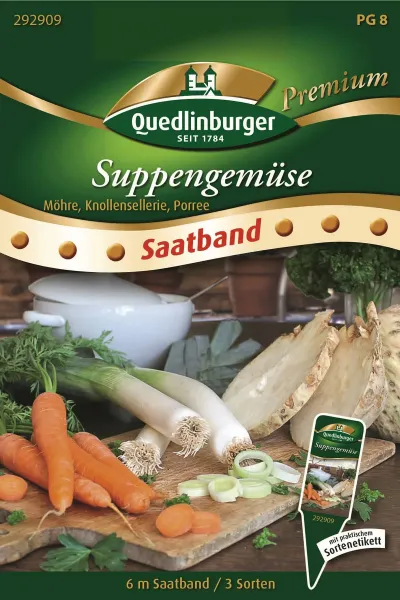 Quedlinburger Suppengemüse Saatband 6 Meter - Gemüsesamen