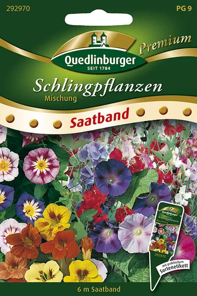 Quedlinburger Schlingpflanzen Mischung Saatband 6 Meter - Blumensamen Quedlinburger Schlingpflanzen Mischung Saatband 6 Meter - Blumensamen