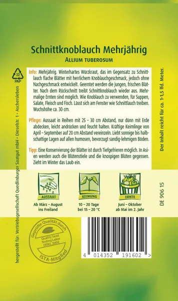 Quedlinburger Schnittknoblauch Mehrjährig - Kräutersamen