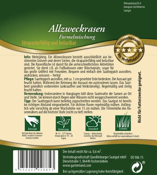 Quedlinburger ST Allzweckrasen - Rasensamen