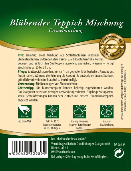 Quedlinburger Blühender Teppich Mischung Saatteppich - Blumensamen