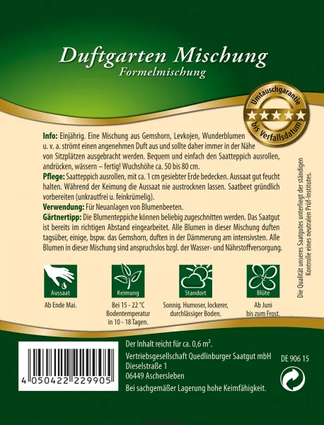 Quedlinburger Duftgarten Mischung Saatteppich - Blumensamen