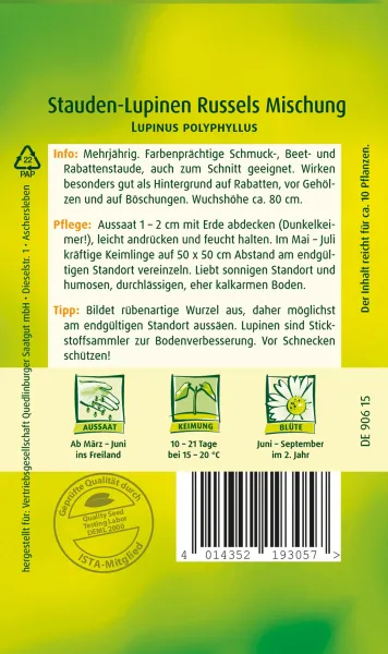 Quedlinburger Stauden-Lupinen Russels Mischung - Blumensamen