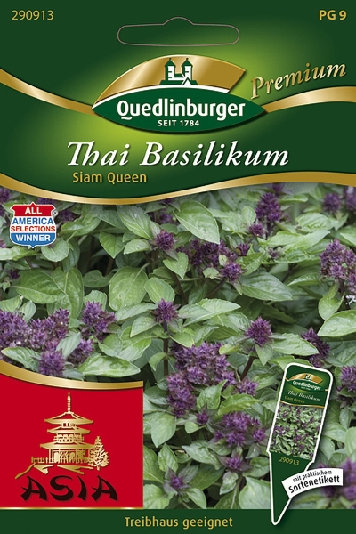 Quedlinburger Thai Basilikum Siam Queen - Premium Kräutersamen