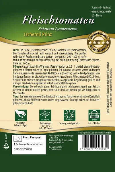 Quedlinburger Tomate Tschernij Prinz - Gemüsesamen