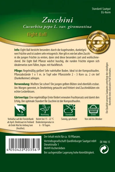 Quedlinburger Zucchini Eight Ball - Gemüsesamen