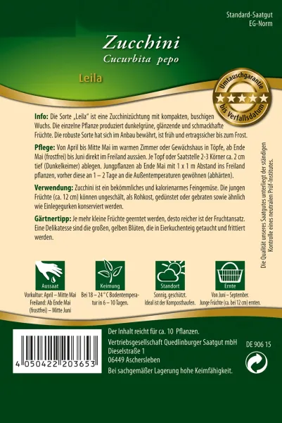 Quedlinburger Zucchini Leila - Gemüsesamen