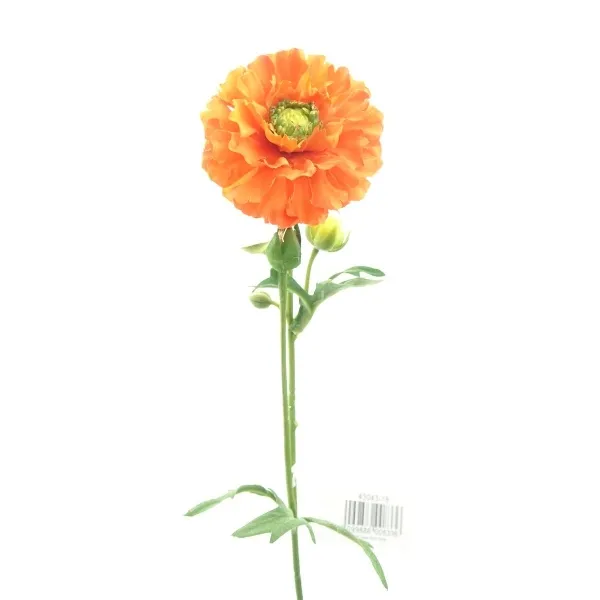 Ranunkel Orange mit drei Knospen 58 cm - Kunstblumen