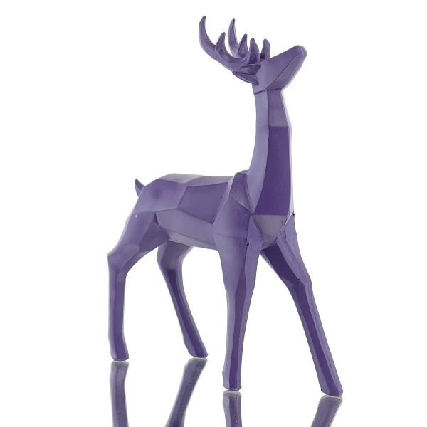 Riffelmacher Weihnachtsdeko Designer-Hirsch Lila futuristisch 18 x 25,5 cm - Polyresin 
