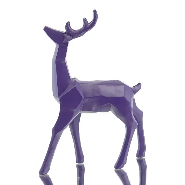 Riffelmacher Weihnachtsdeko Designer-Hirsch Lila futuristisch 18 x 25,5 cm - Polyresin