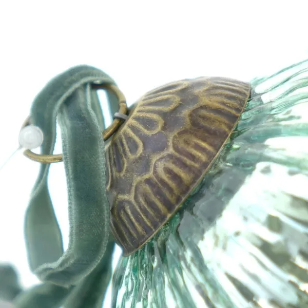 Riffelmacher Prunkvoller Weihnachtsschmuck Zapfen Grün gerippt Antikstil 14,5 cm - Glas