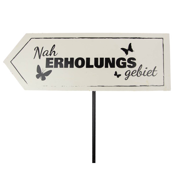 Riffelmacher Dekostecker Naherholungsgebiet Holz Weiß 40 cm x 25/100 cm 
