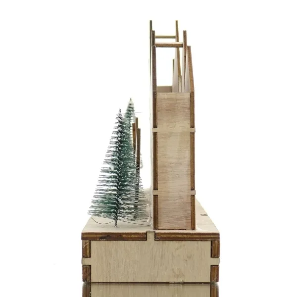 Riffelmacher LED Häuserszene Modern Natur groß 32 x 18 cm