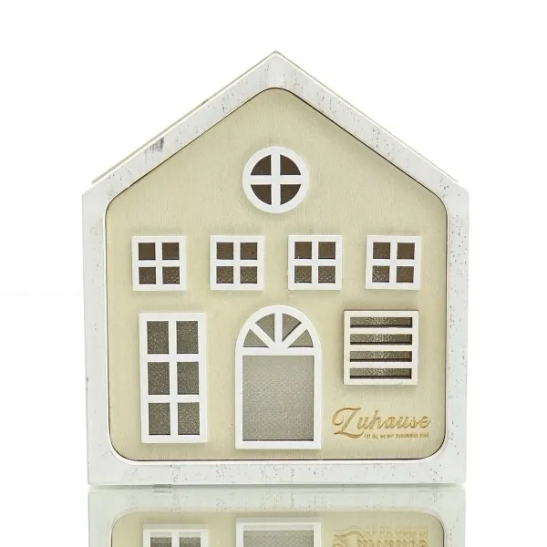 Riffelmacher LED Haus mit rundem Giebelfenster 11,2 x 12,5 cm