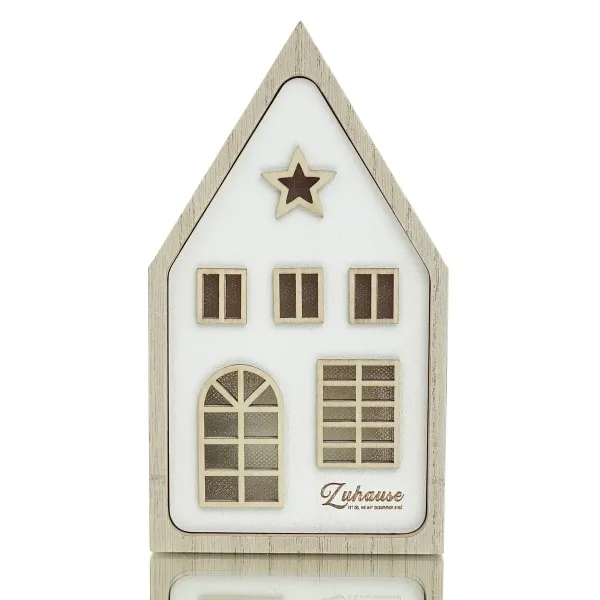 Riffelmacher LED Haus mit sternförmigem Giebelfenster 10 x 18 cm