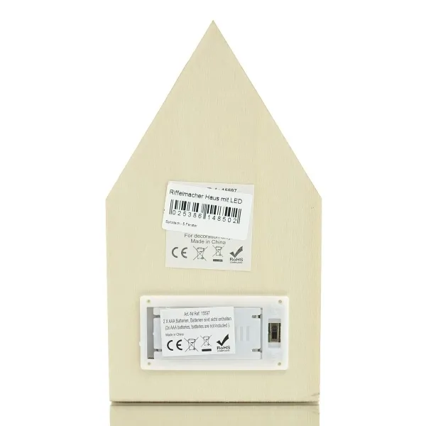 Riffelmacher LED Haus mit sternförmigem Giebelfenster 10 x 18 cm