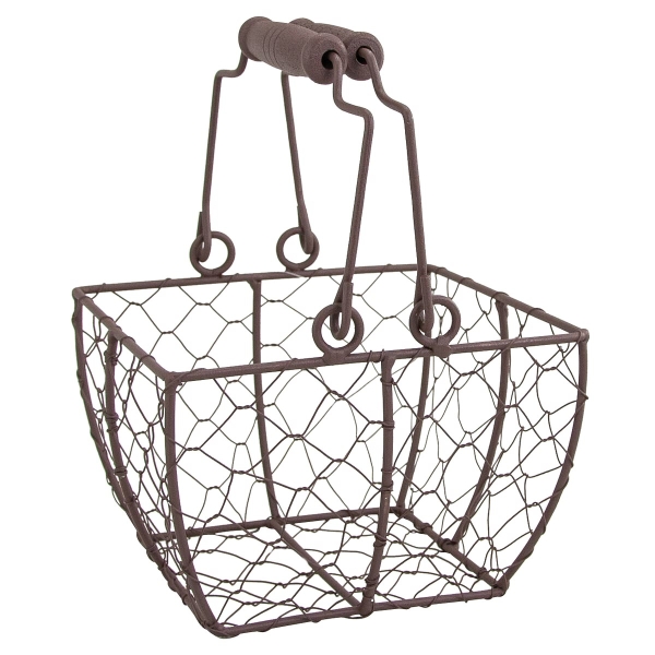 Riffelmacher Korb mit Henkeln Eckig Metall Dunkelbraun 15 cm x 15 cm x 10 cm