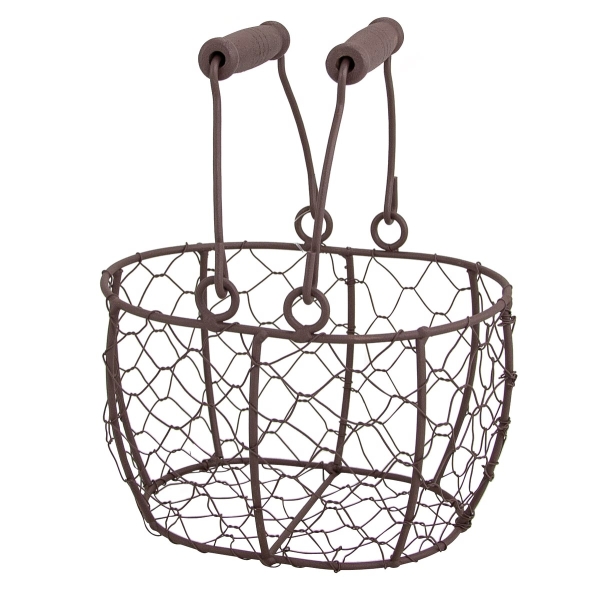 Riffelmacher Korb mit Henkeln Metall Dunkelbraun 17,5 cm x 13,5 cm x 10 cm 