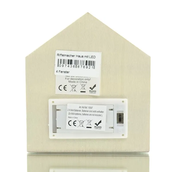 Riffelmacher LED Haus mit rundem Giebelfenster 11,2 x 12,5 cm