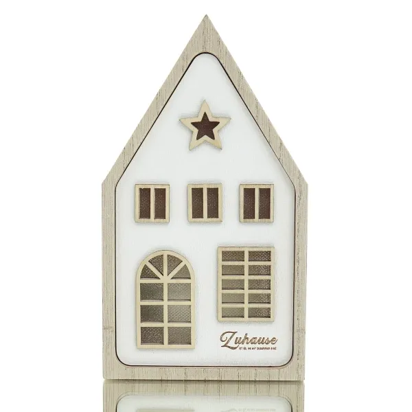 Riffelmacher LED Haus mit sternförmigem Giebelfenster 10 x 18 cm