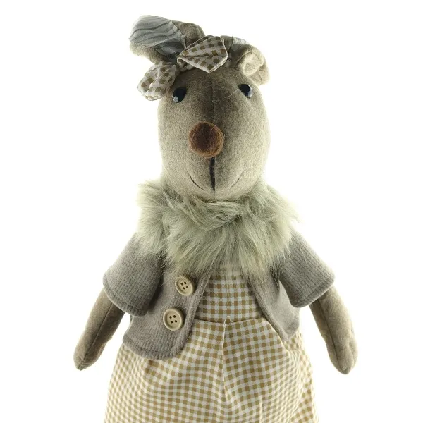 Riffelmacher Oster-Deko Häsin Braun & Beige mit Ausziehbeinen 69 - 89 cm