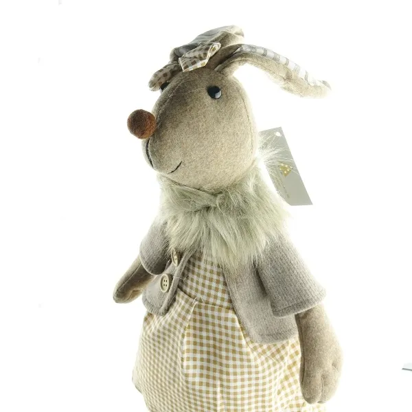 Riffelmacher Oster-Deko Häsin Braun & Beige mit Ausziehbeinen 69 - 89 cm
