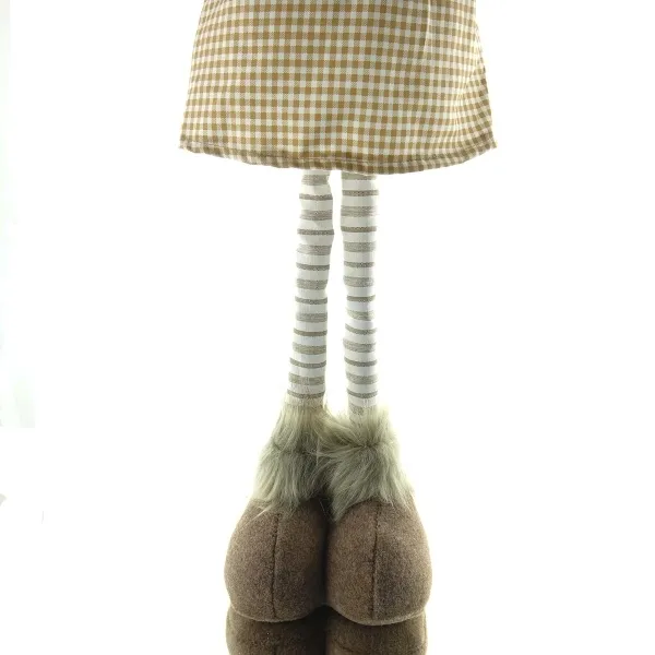 Riffelmacher Oster-Deko Häsin Braun & Beige mit Ausziehbeinen 69 - 89 cm