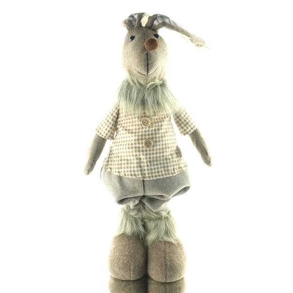 Riffelmacher Oster-Deko Hase Braun & Beige mit Ausziehbeinen 69 - 89 cm