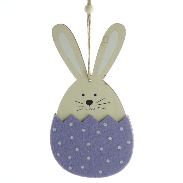 Riffelmacher Oster-Deko Hase Lila im Ei 18 cm - Holz & Filz