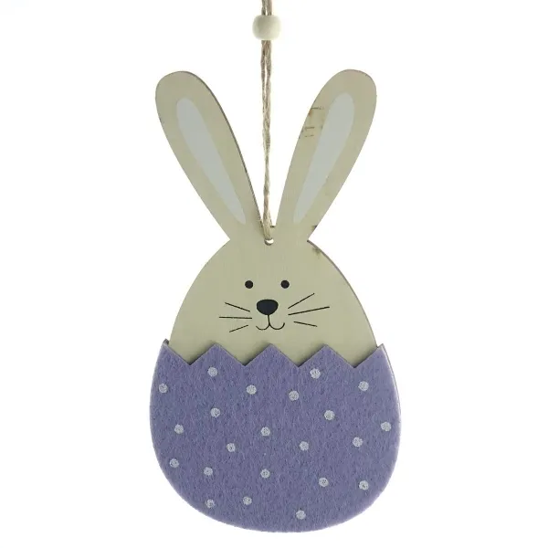 Riffelmacher Oster-Deko Hase Lila im Ei 18 cm - Holz & Filz