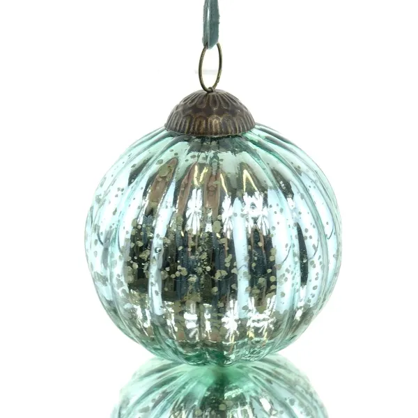 Riffelmacher Prunkvoller Weihnachtsschmuck Kugel Grün gerippt Antikstil Ø 10 cm - Glas